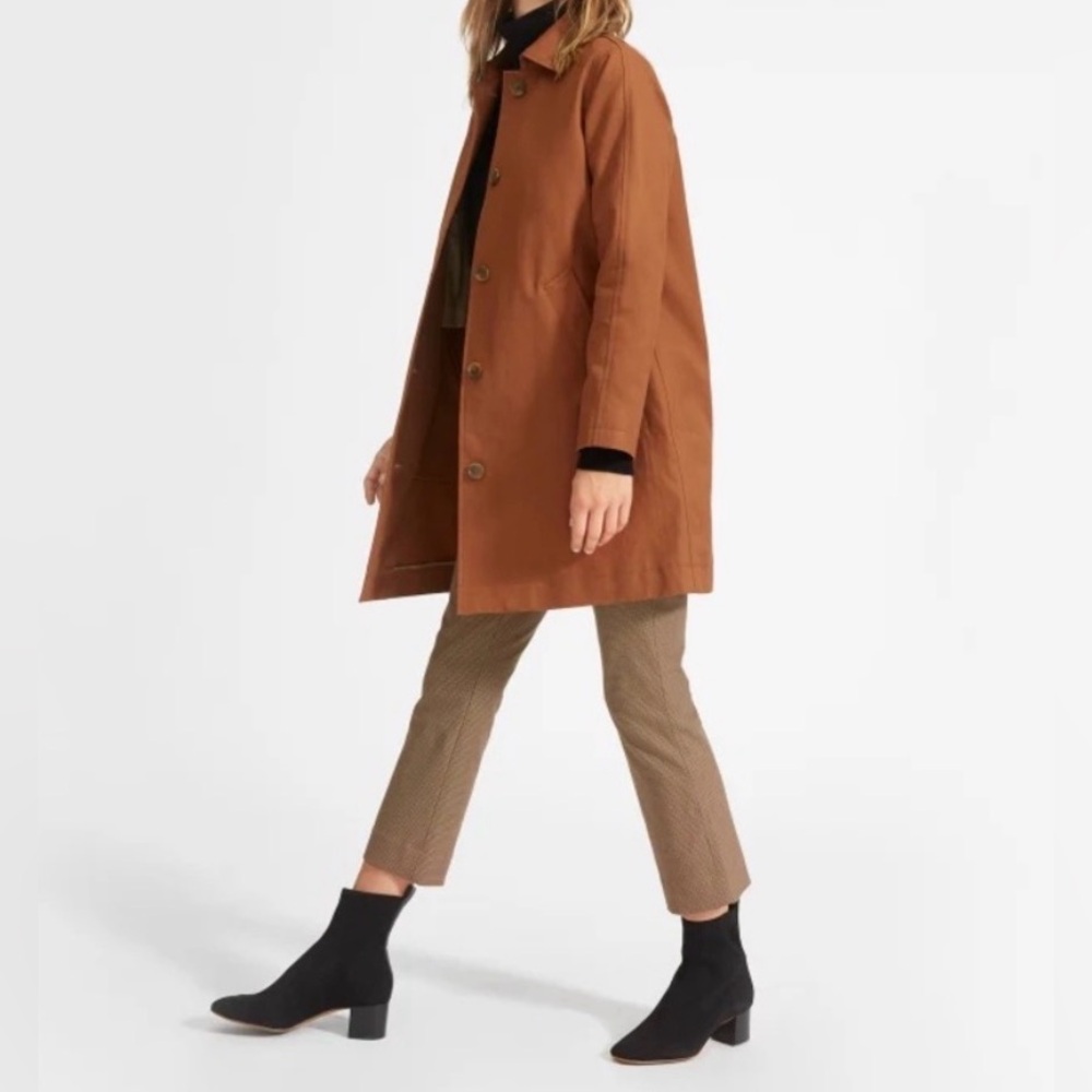 Everlane Mac Cotton Trench Coat in Cocoa Brown
